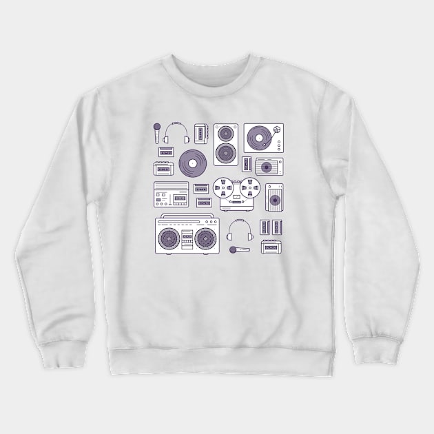 Retro Music Player Crewneck Sweatshirt by edwardechoblue